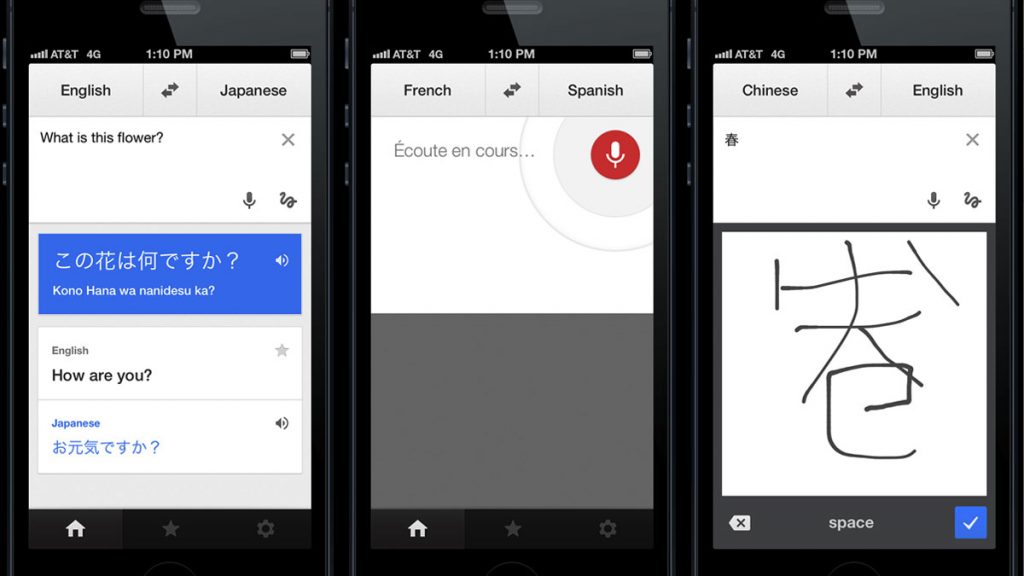 Translate handwriting with Google Translate app